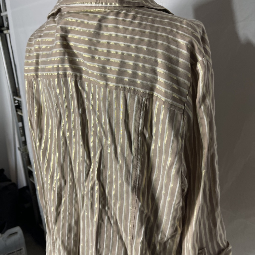 anne klein Women Top Long Sleeves Size 1X Brown Gold - Picture 9 of 16